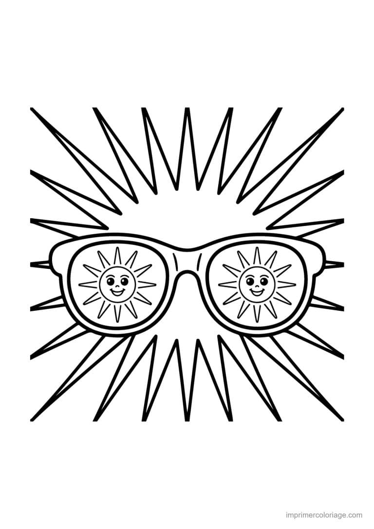 coloriage ete lunettes de soleil - dessin gratuit &agrave; imprimer
