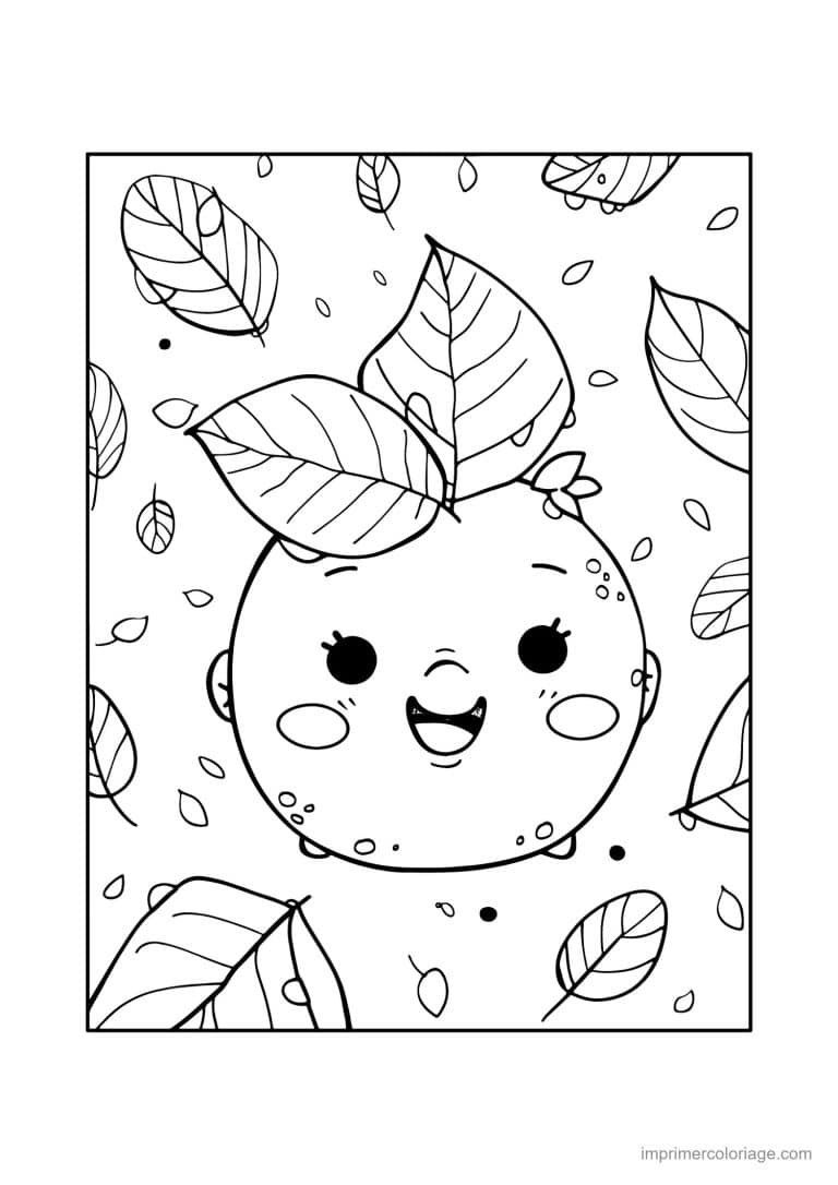 coloriage ete peche kawaii - dessin gratuit &agrave; imprimer