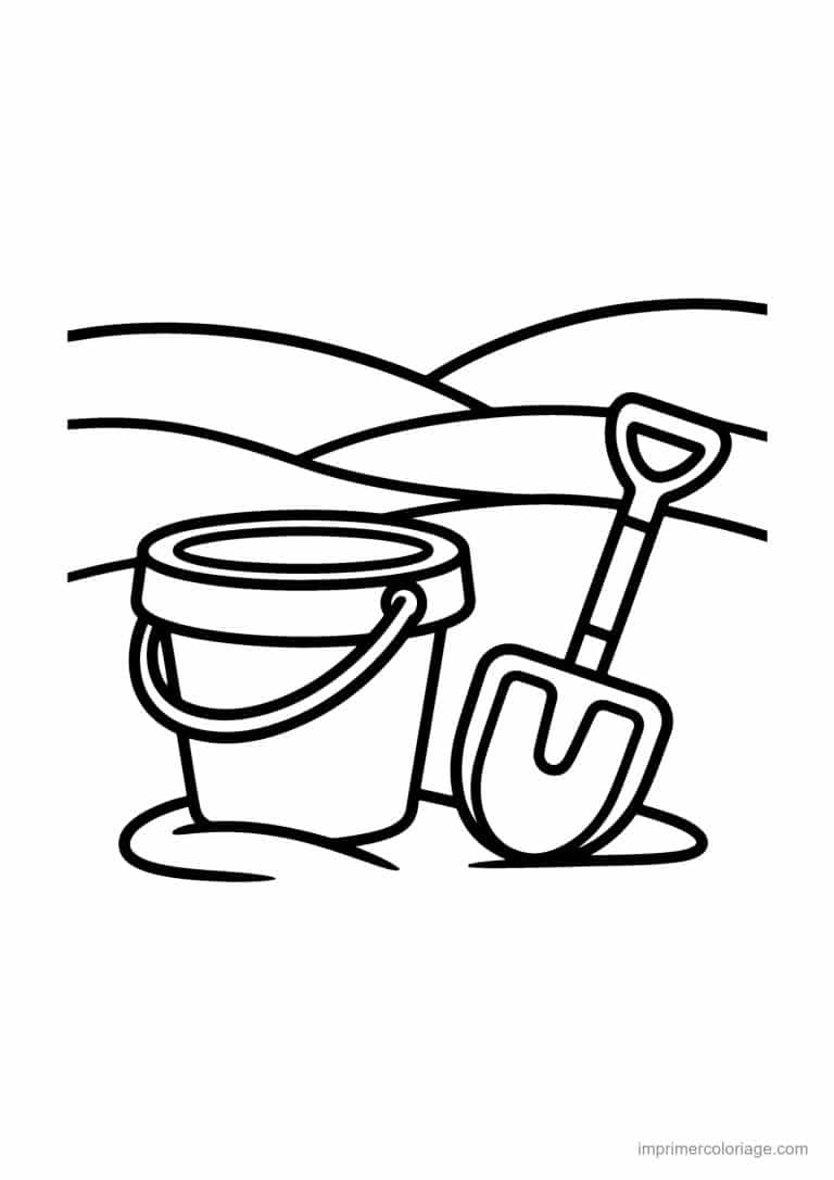 coloriage ete seau et pelle - dessin gratuit &agrave; imprimer
