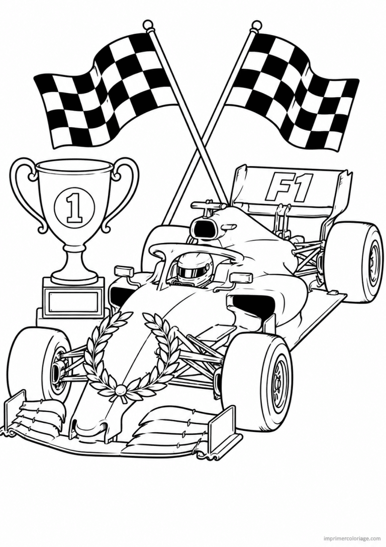 coloriage f1 depart grille - dessin gratuit &agrave; imprimer