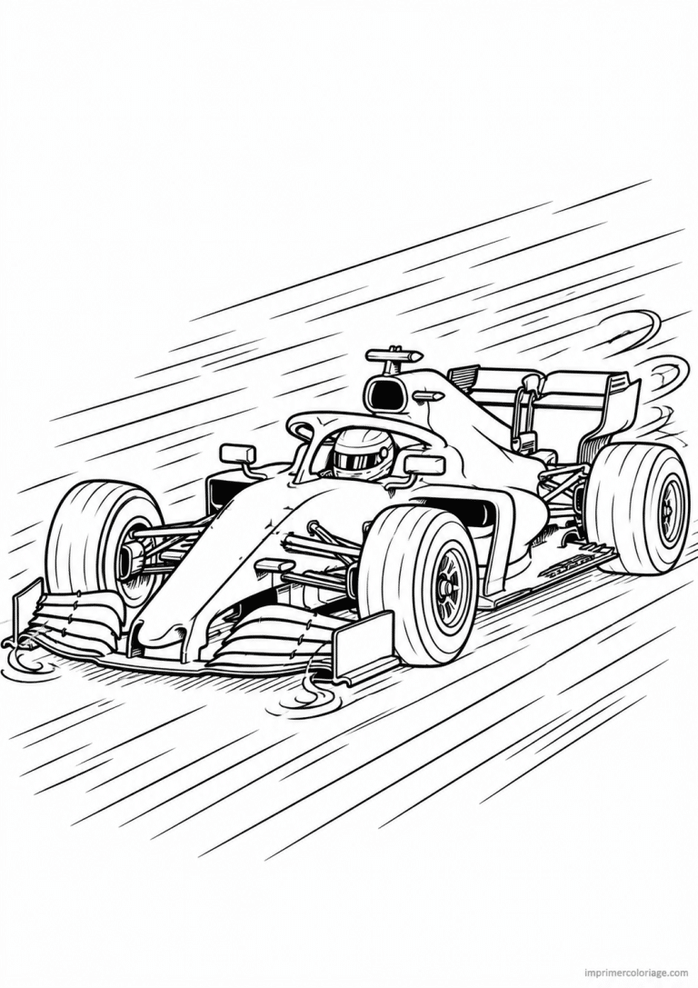 coloriage f1 voiture dessus - dessin gratuit &agrave; imprimer
