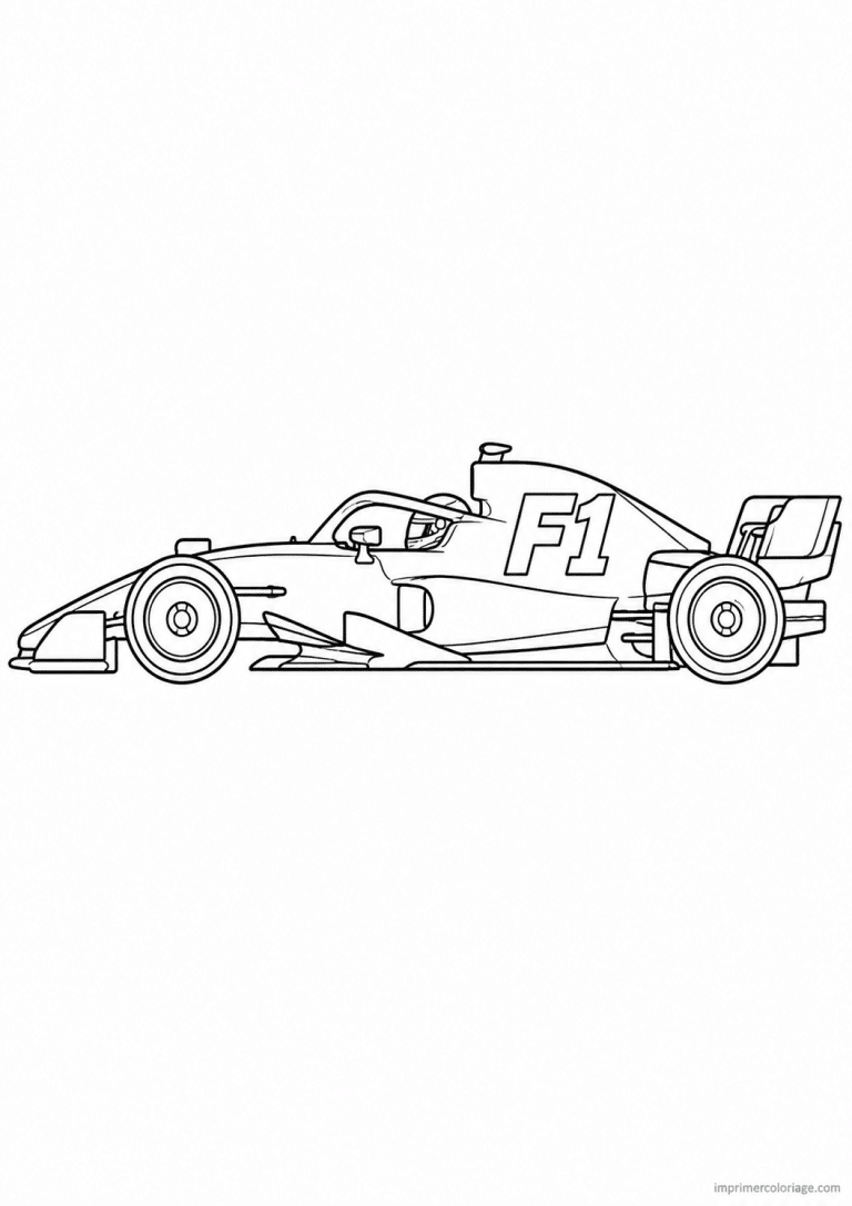 coloriage f1 voiture face - dessin gratuit &agrave; imprimer