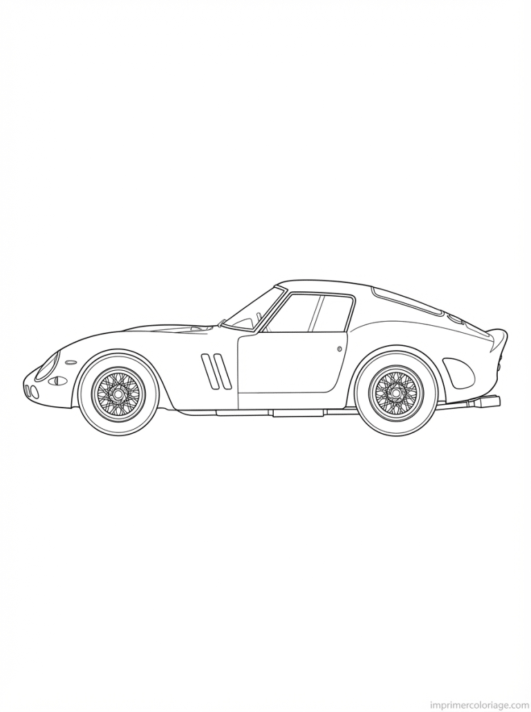 coloriage ferrari 250gto profil - dessin gratuit &agrave; imprimer