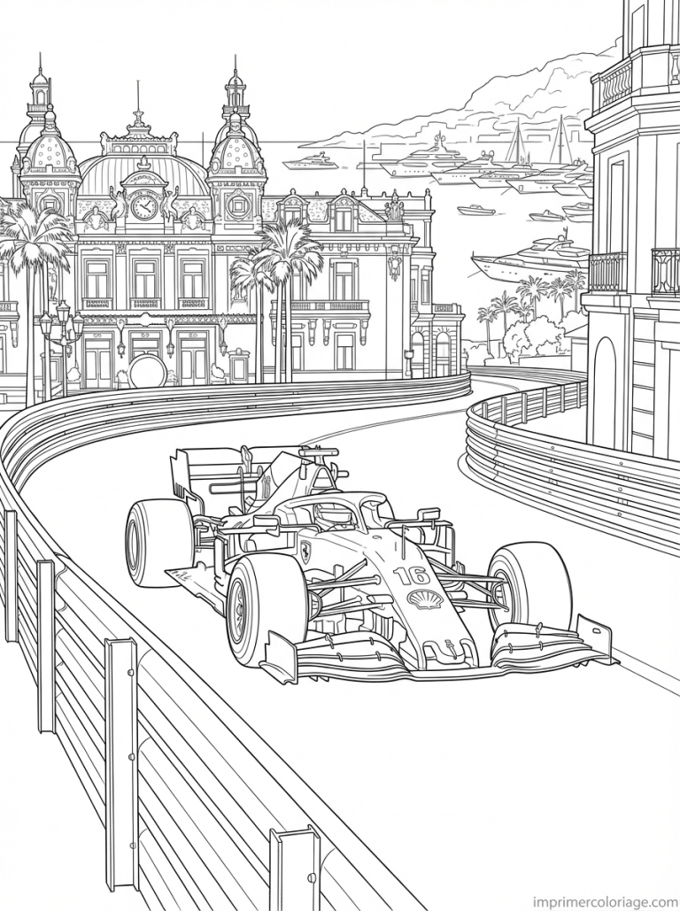 coloriage ferrari f1 monaco casino - dessin gratuit &agrave; imprimer