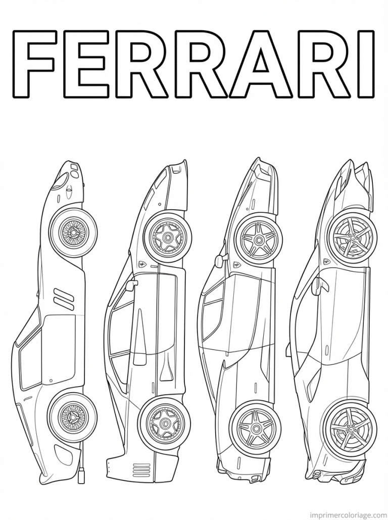 coloriage ferrari titre evolution quatre eres - dessin gratuit &agrave; imprimer