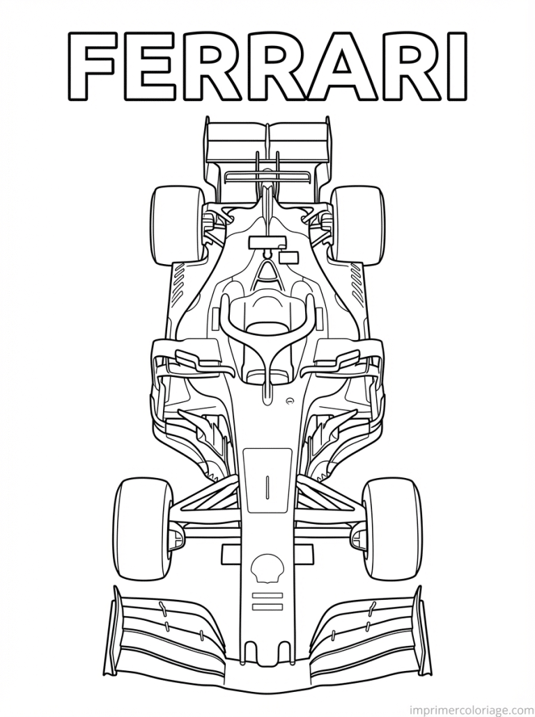 coloriage ferrari titre f1 dessus - dessin gratuit &agrave; imprimer