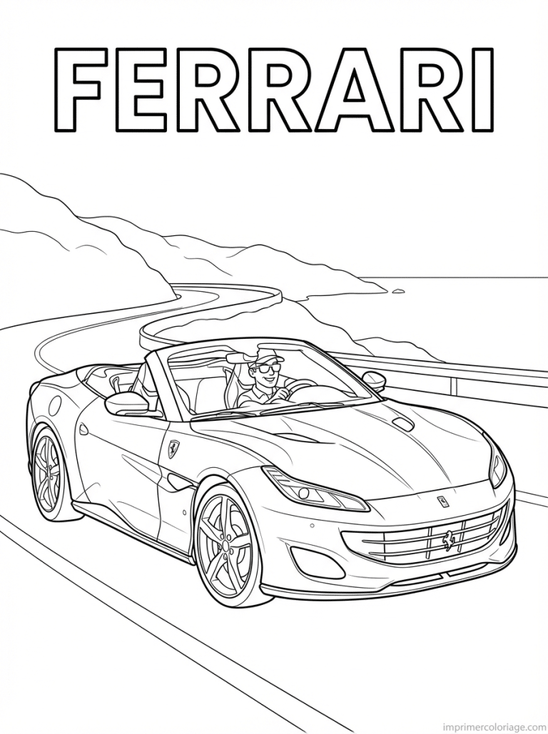 coloriage ferrari titre portofino cabriolet - dessin gratuit &agrave; imprimer