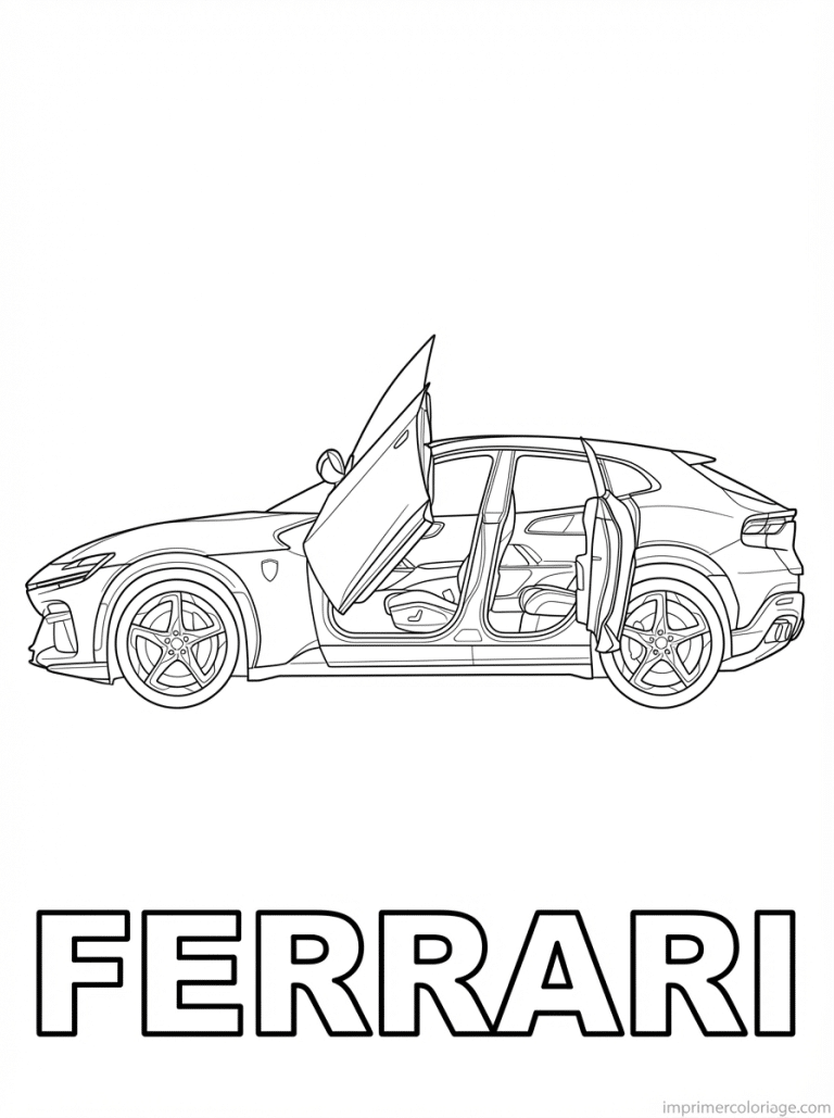 coloriage ferrari titre purosangue - dessin gratuit &agrave; imprimer