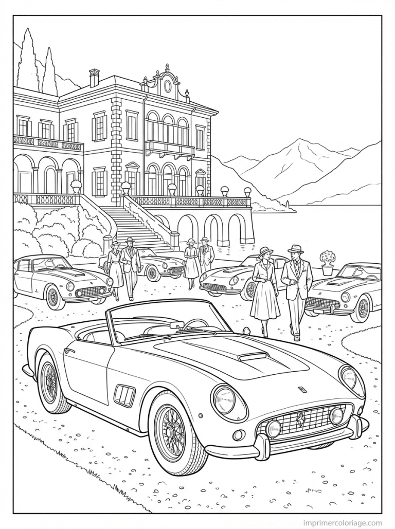 coloriage ferrari villa este como concours - dessin gratuit &agrave; imprimer