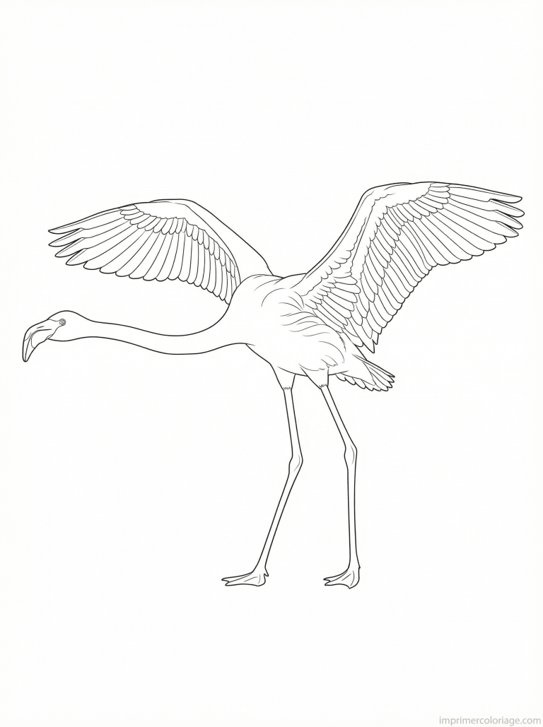 coloriage flamant rose ailes deployees à imprimer coloriage flamant rose ailes deployees - dessin gratuit à imprimer