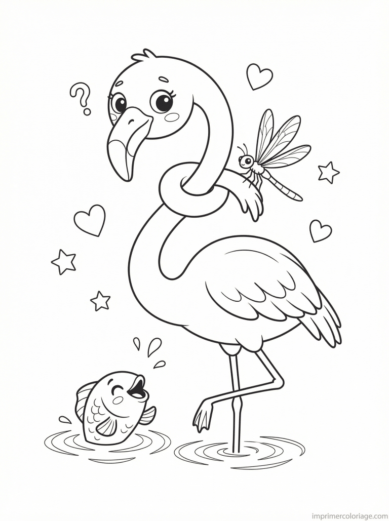 coloriage flamant rose cute cou noeud à imprimer coloriage flamant rose cute cou noeud - dessin gratuit à imprimer