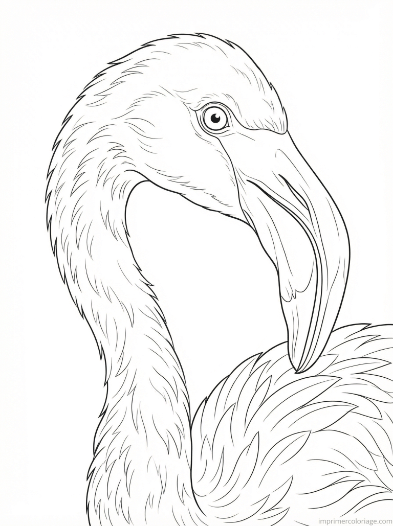 coloriage flamant rose portrait bec à imprimer coloriage flamant rose portrait bec - dessin gratuit à imprimer