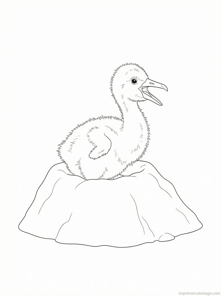 coloriage flamant rose poussin nid à imprimer coloriage flamant rose poussin nid - dessin gratuit à imprimer