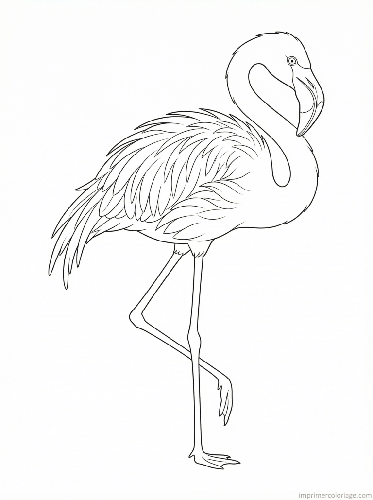 coloriage flamant rose profil patte à imprimer coloriage flamant rose profil patte - dessin gratuit à imprimer