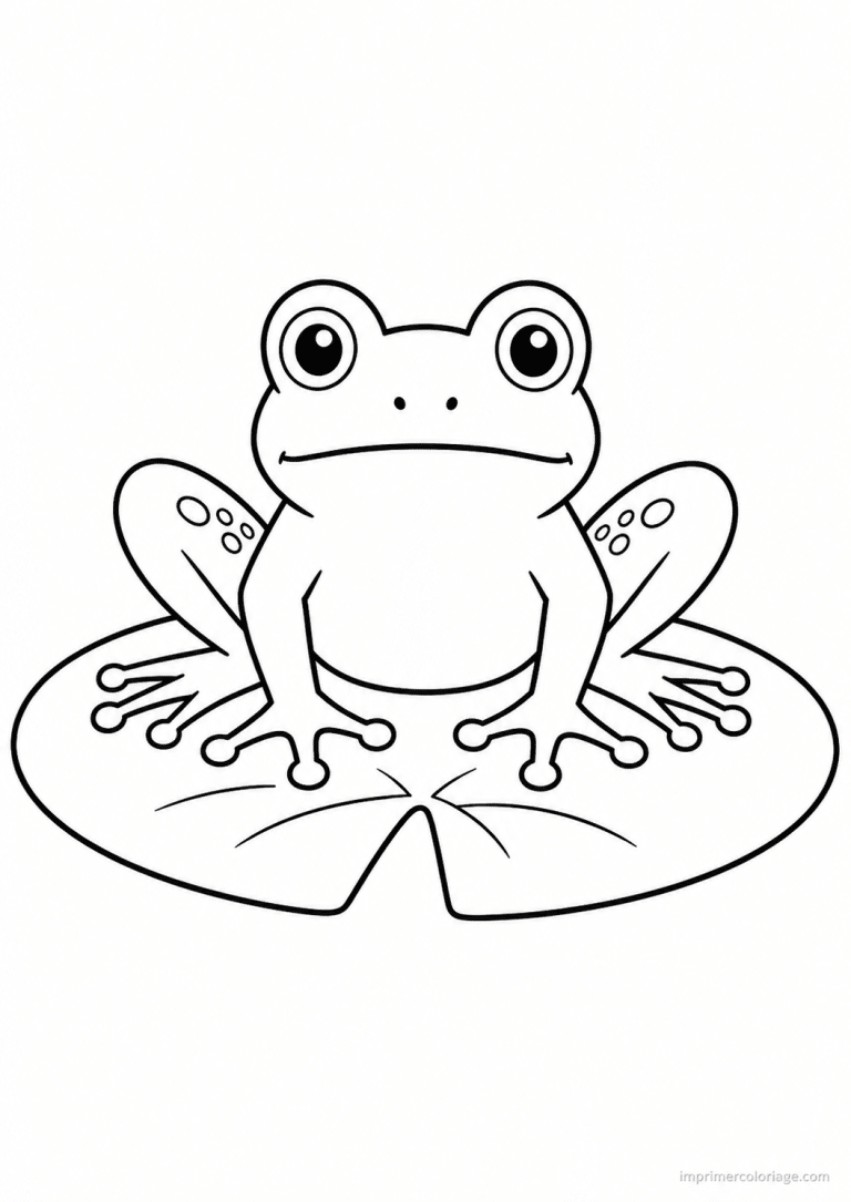 coloriage grenouille nenuphar pose - dessin gratuit &agrave; imprimer