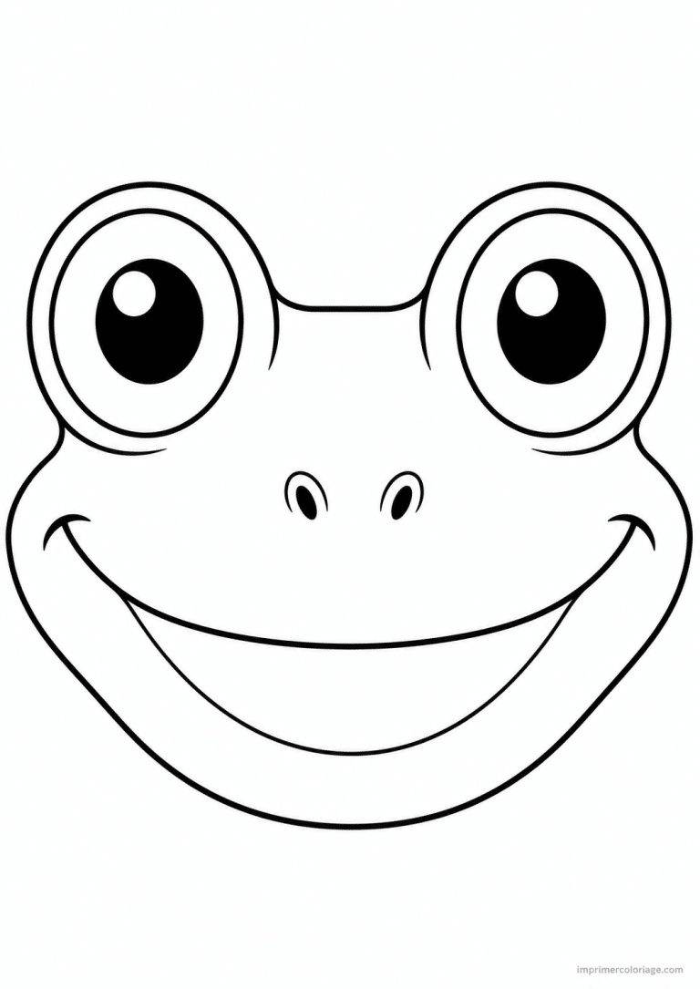 coloriage grenouille portrait yeux - dessin gratuit &agrave; imprimer