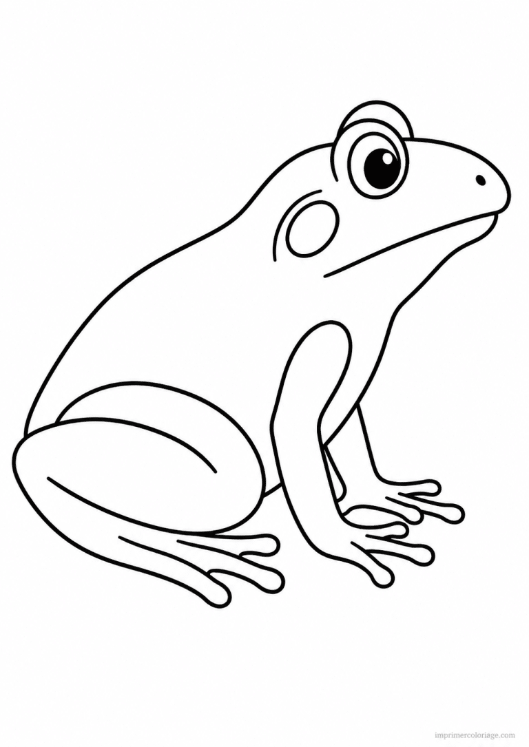 coloriage grenouille profil simple - dessin gratuit &agrave; imprimer