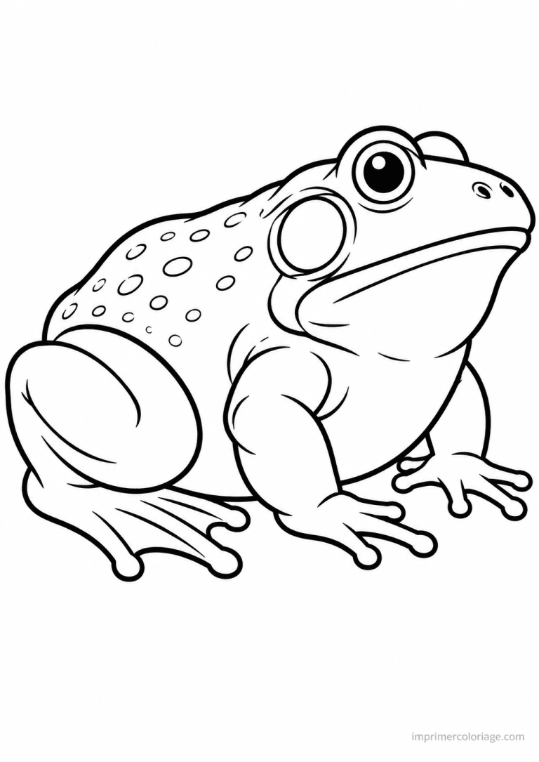 coloriage grenouille taureau grosse - dessin gratuit &agrave; imprimer