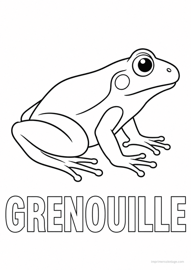 coloriage grenouille titre bas - dessin gratuit &agrave; imprimer
