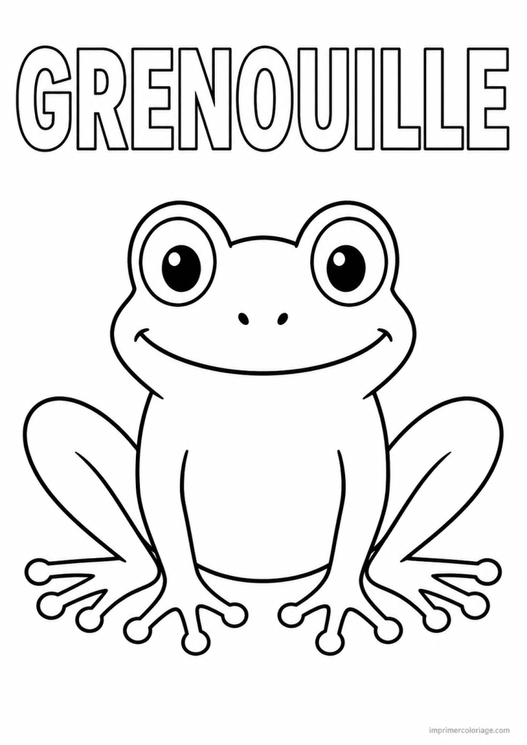 coloriage grenouille titre haut - dessin gratuit &agrave; imprimer