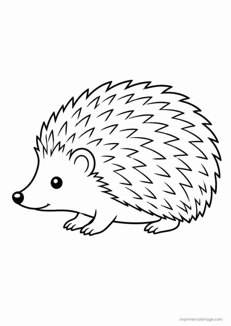 coloriage herisson foret profil simple à imprimer coloriage herisson foret profil simple - dessin gratuit à imprimer