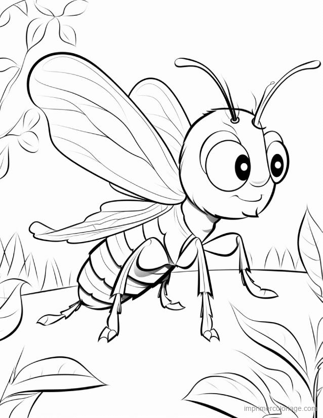 coloriage insecte abeille 1 à imprimer coloriage insecte abeille 1 - dessin gratuit à imprimer