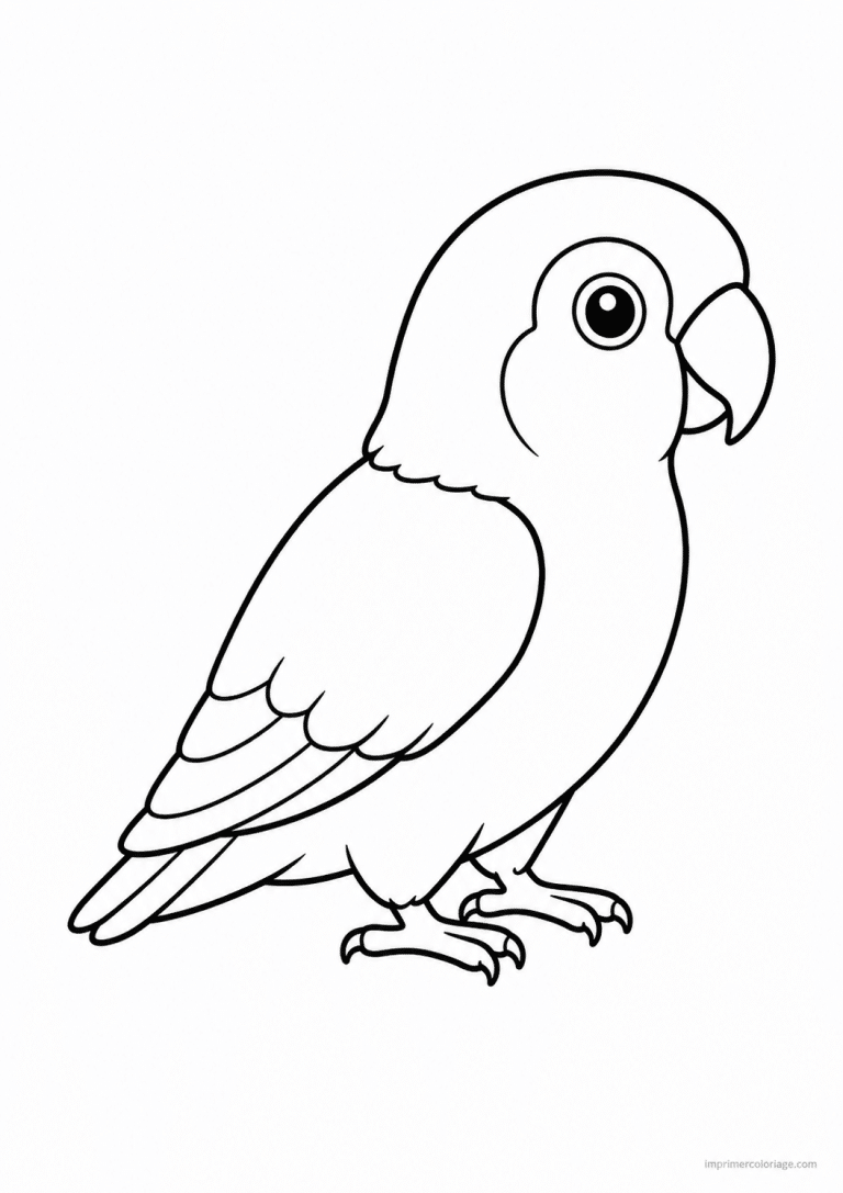 coloriage inseparable lovebird profil - dessin gratuit &agrave; imprimer