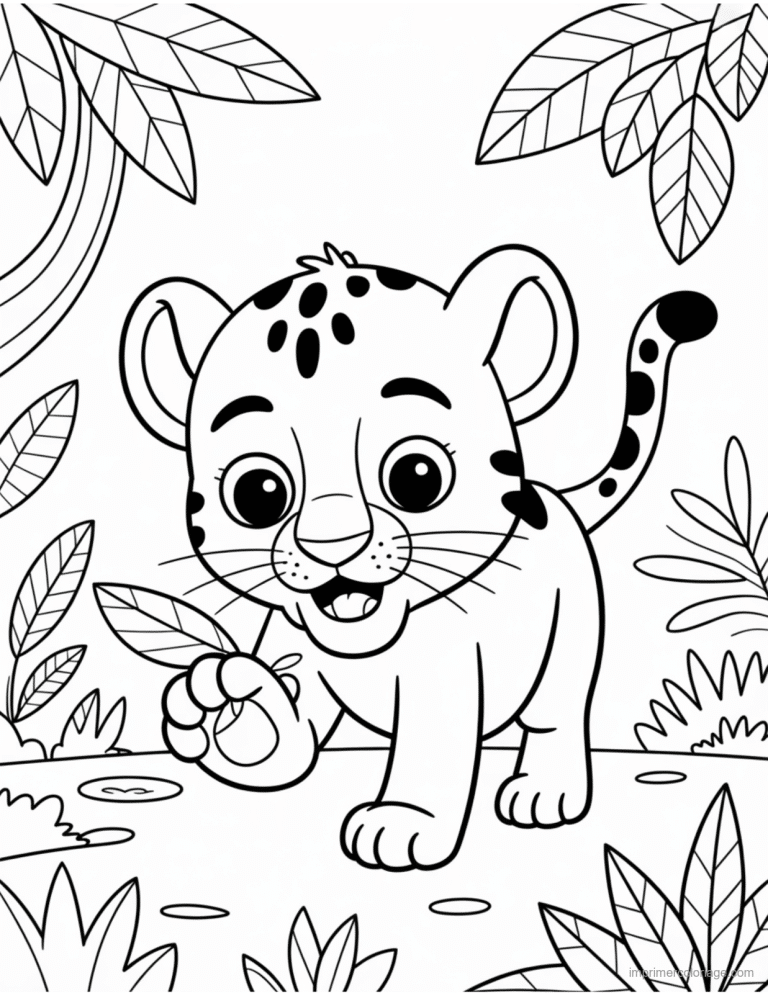 coloriage jungle bebe leopard mignon à imprimer coloriage jungle bebe leopard mignon - dessin gratuit à imprimer