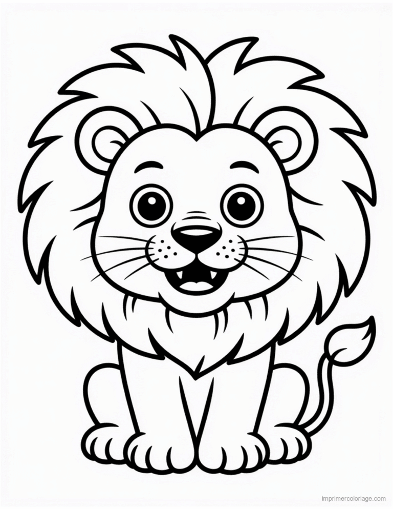 coloriage jungle lion majestueux assis à imprimer coloriage jungle lion majestueux assis - dessin gratuit à imprimer
