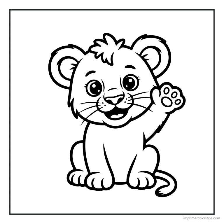 coloriage jungle lionceau qui fait coucou à imprimer coloriage jungle lionceau qui fait coucou - dessin gratuit à imprimer
