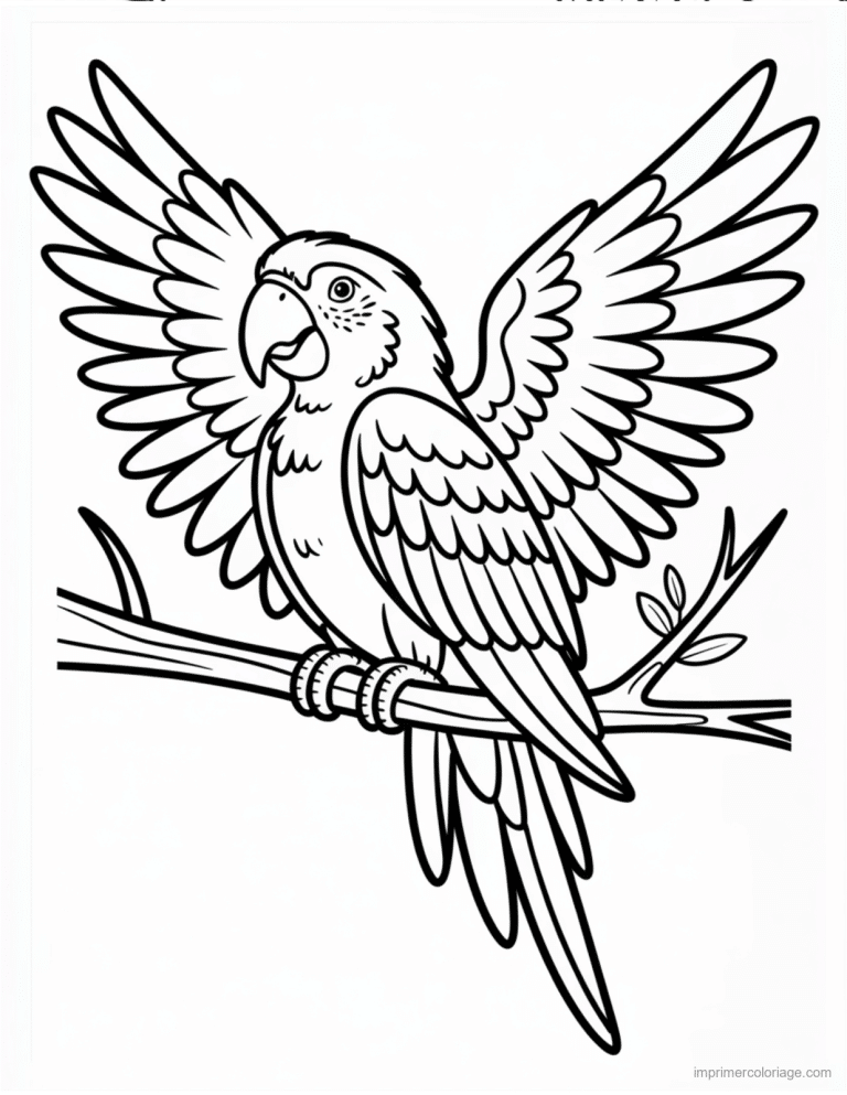 coloriage jungle perroquet en vol à imprimer coloriage jungle perroquet en vol - dessin gratuit à imprimer