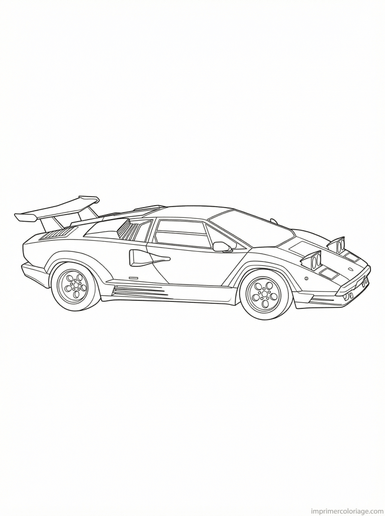 coloriage lamborghini countach profil - dessin gratuit &agrave; imprimer