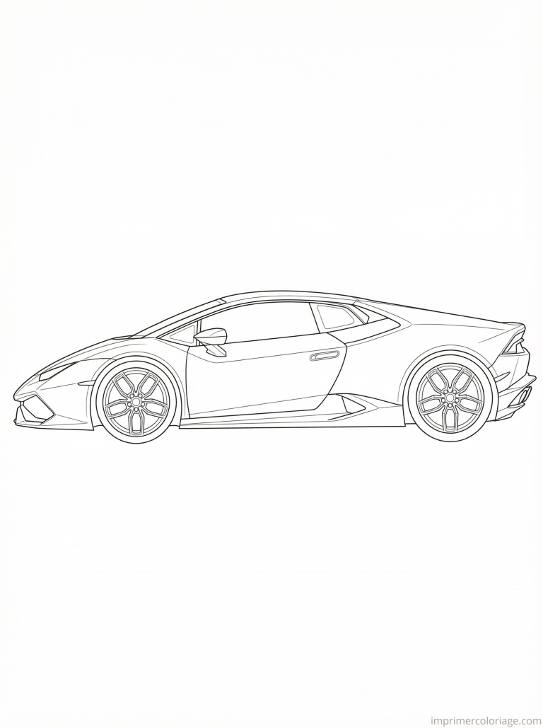 coloriage lamborghini huracan profil - dessin gratuit &agrave; imprimer