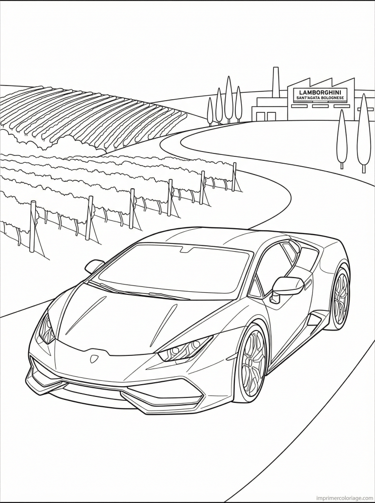 coloriage lamborghini italie vignes usine - dessin gratuit &agrave; imprimer