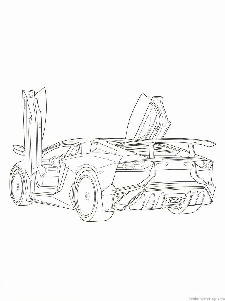 coloriage lamborghini portes ciseaux ouvertes - dessin gratuit &agrave; imprimer