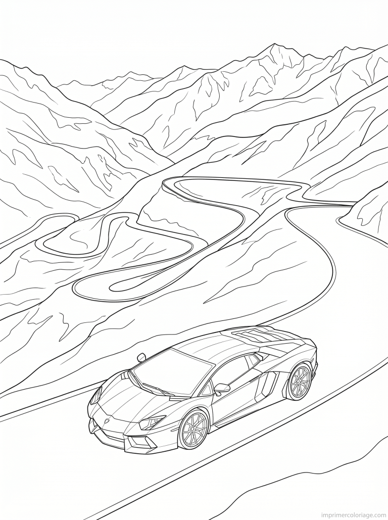 coloriage lamborghini stelvio alpes virages - dessin gratuit &agrave; imprimer