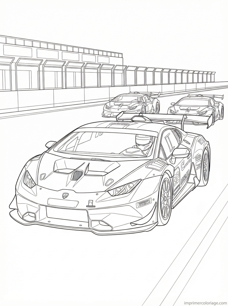 coloriage lamborghini super trofeo circuit - dessin gratuit &agrave; imprimer