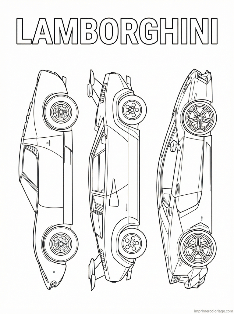 coloriage lamborghini titre evolution trois eres - dessin gratuit &agrave; imprimer