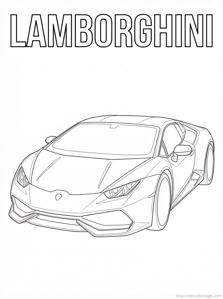 coloriage lamborghini titre huracan - dessin gratuit &agrave; imprimer