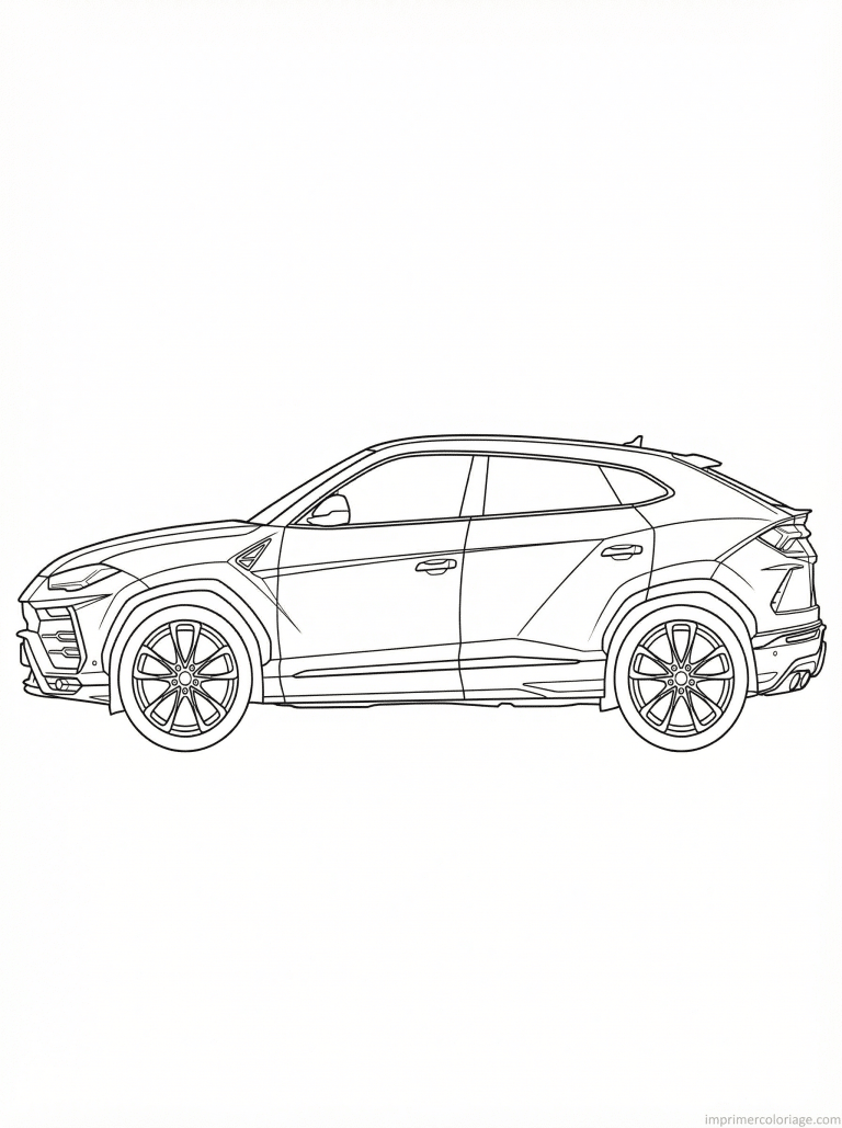 coloriage lamborghini urus profil - dessin gratuit &agrave; imprimer
