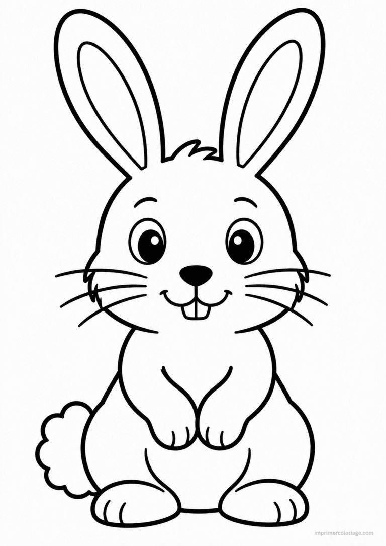 coloriage lapin epais assis dents - dessin gratuit &agrave; imprimer