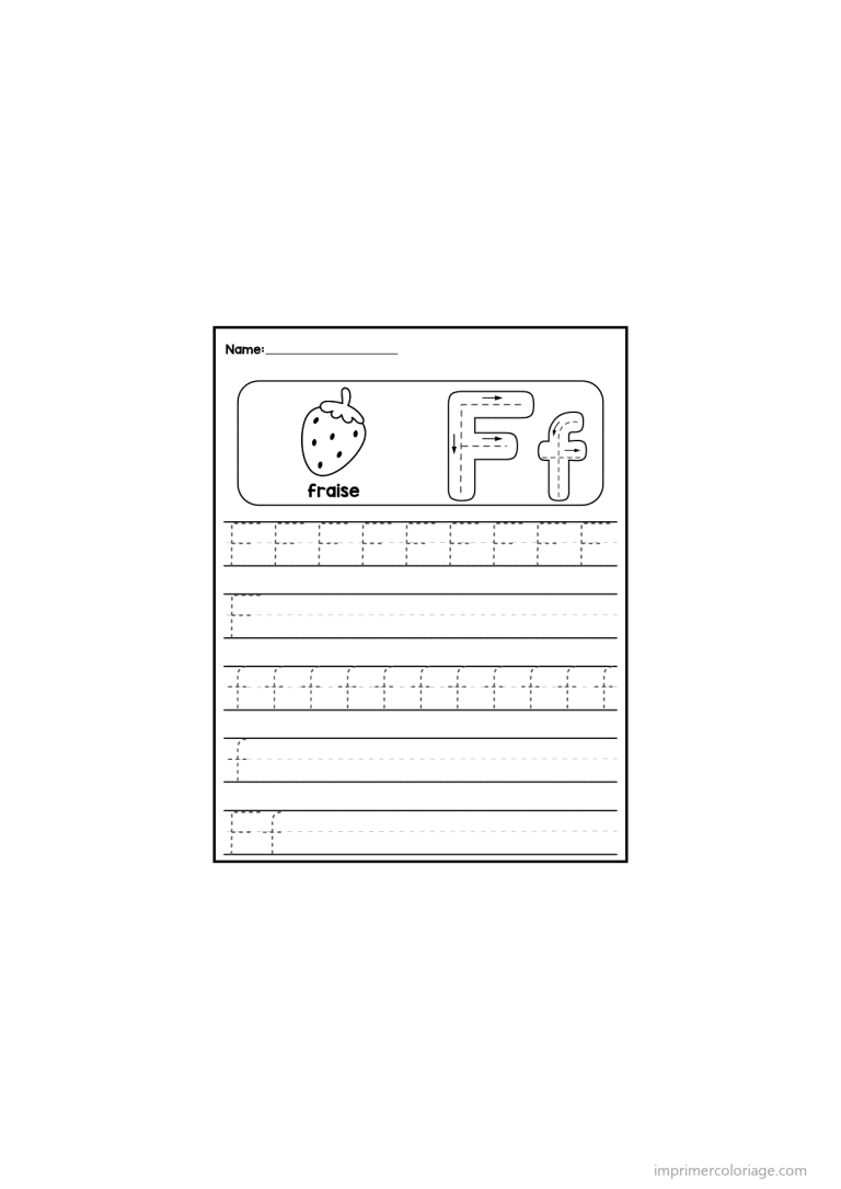coloriage lettre f ecriture - dessin gratuit &agrave; imprimer