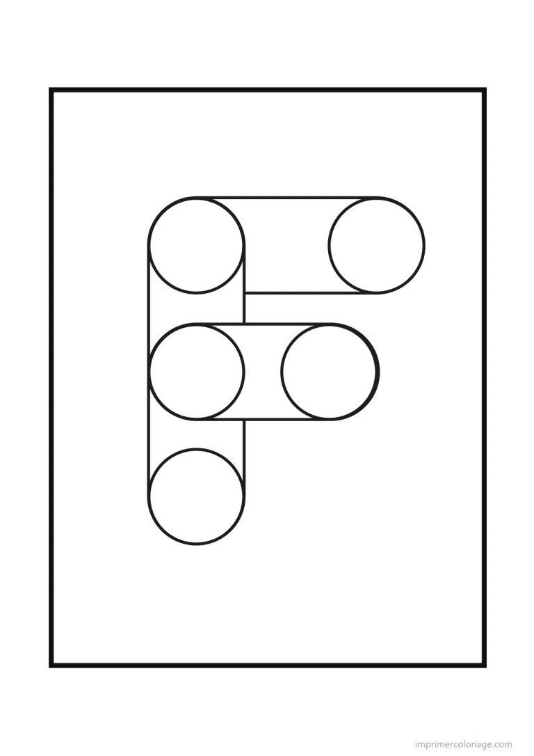 coloriage lettre f geometrique - dessin gratuit &agrave; imprimer