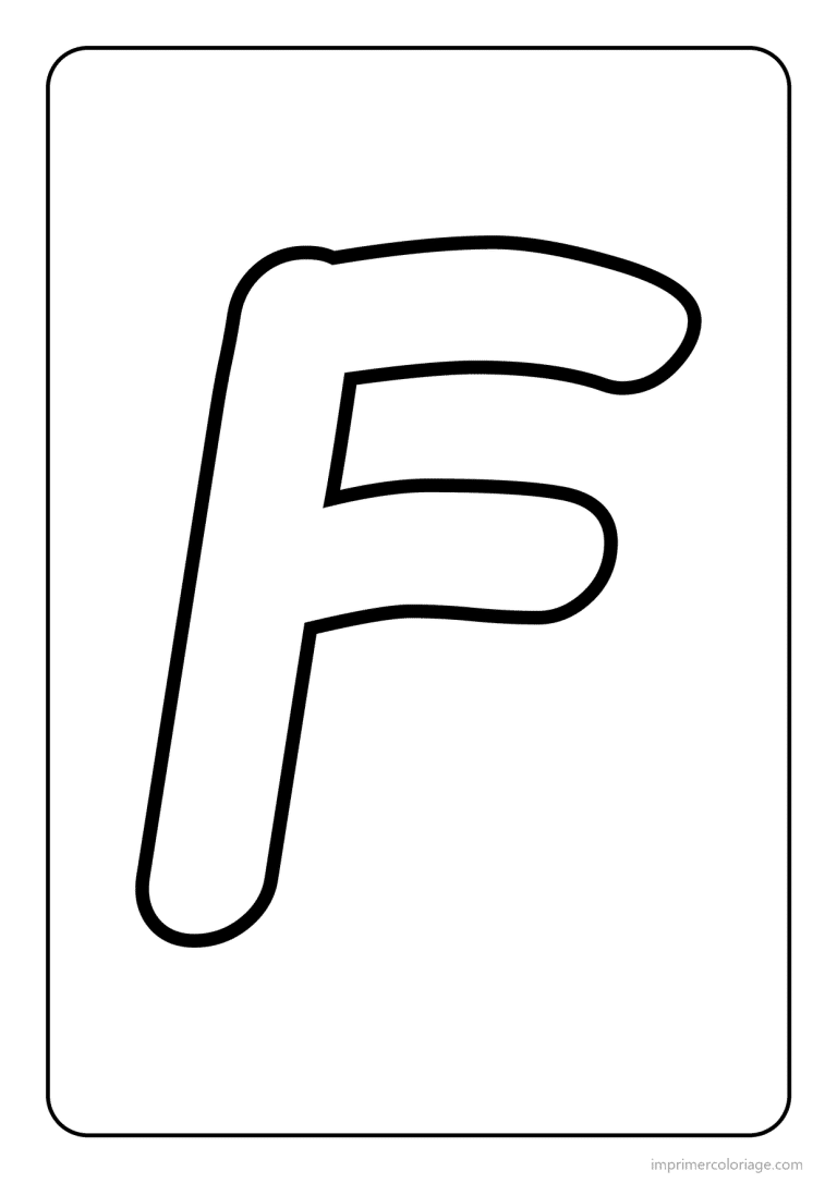 coloriage lettre f majuscule gros traits - dessin gratuit &agrave; imprimer