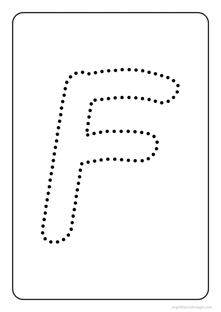 coloriage lettre f majuscule pointilles - dessin gratuit &agrave; imprimer