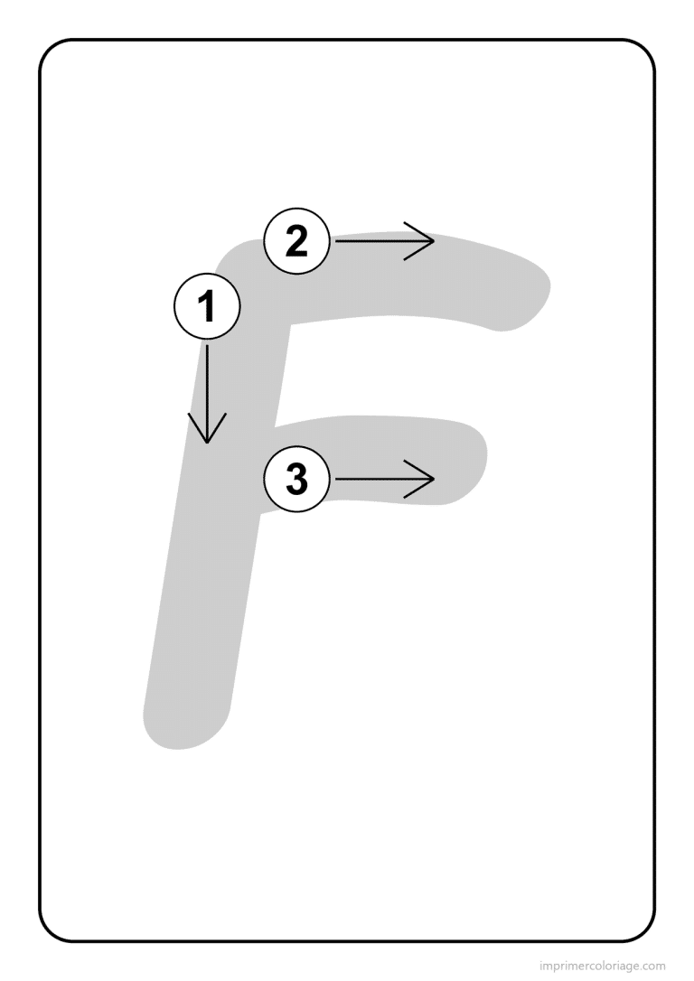 coloriage lettre f majuscule sens du trace - dessin gratuit &agrave; imprimer