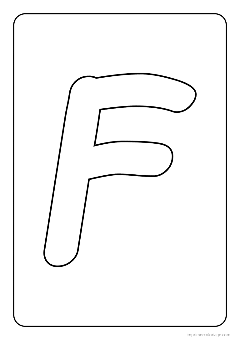 coloriage lettre f majuscule simple - dessin gratuit &agrave; imprimer