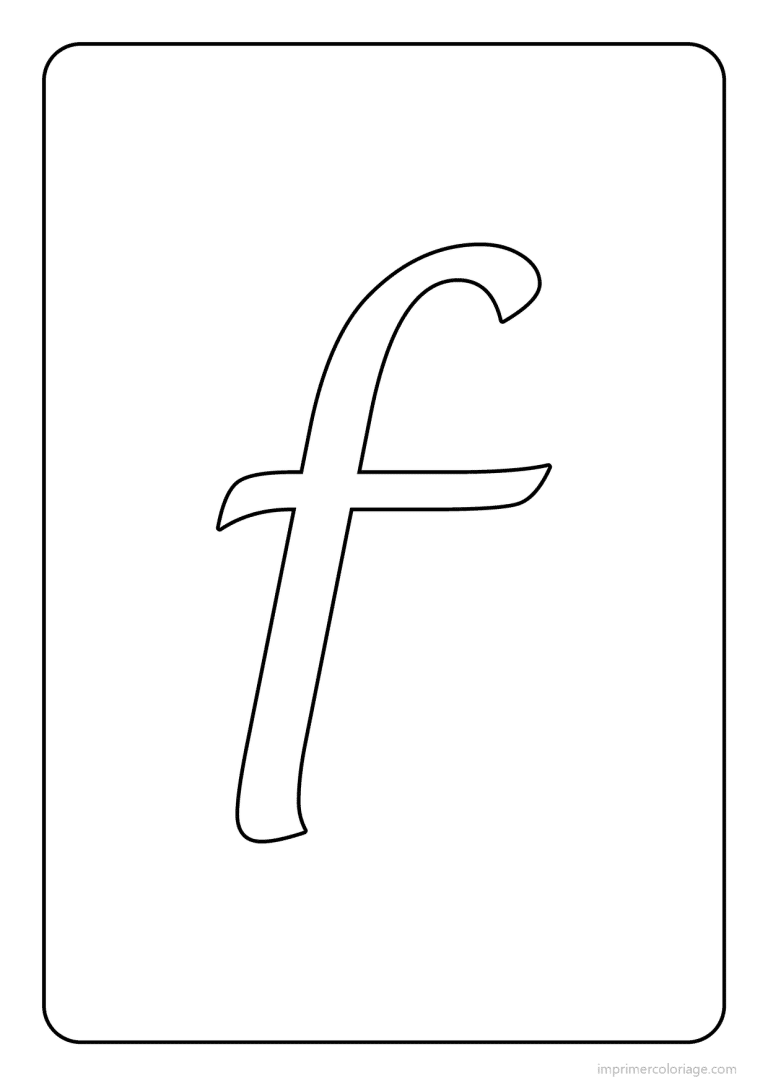 coloriage lettre f minuscule cursive - dessin gratuit &agrave; imprimer