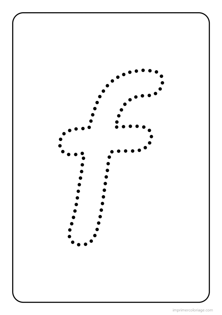 coloriage lettre f minuscule pointilles - dessin gratuit &agrave; imprimer