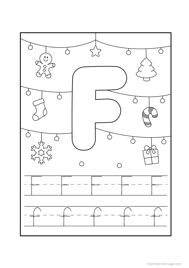 coloriage lettre f noel - dessin gratuit &agrave; imprimer